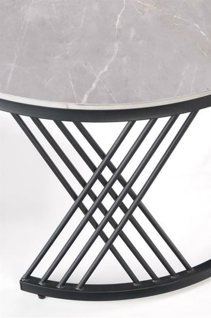 Set 2 ks. Konferenčních stolků Felecia (šedý mramor + černá)