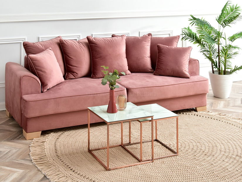 Konferenční stolek Prana Law (bílý mramor + měděná)