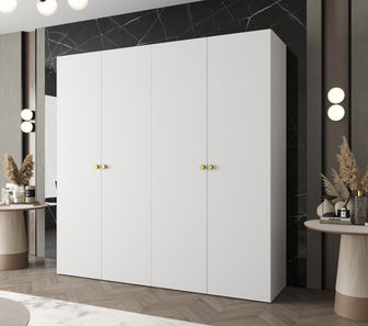 Šatní skříň 200 cm Parna 1 (bílá + zlatá)