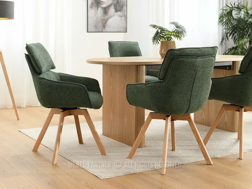 Židle Doris (zelená + dub)