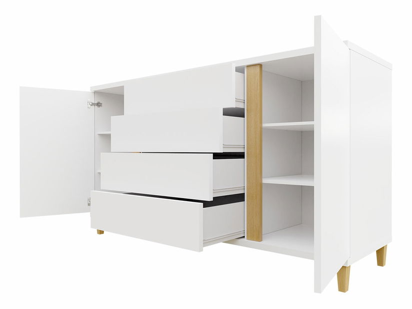 Komoda Aurelius 180 AR04 (bílá + lesk bílý)