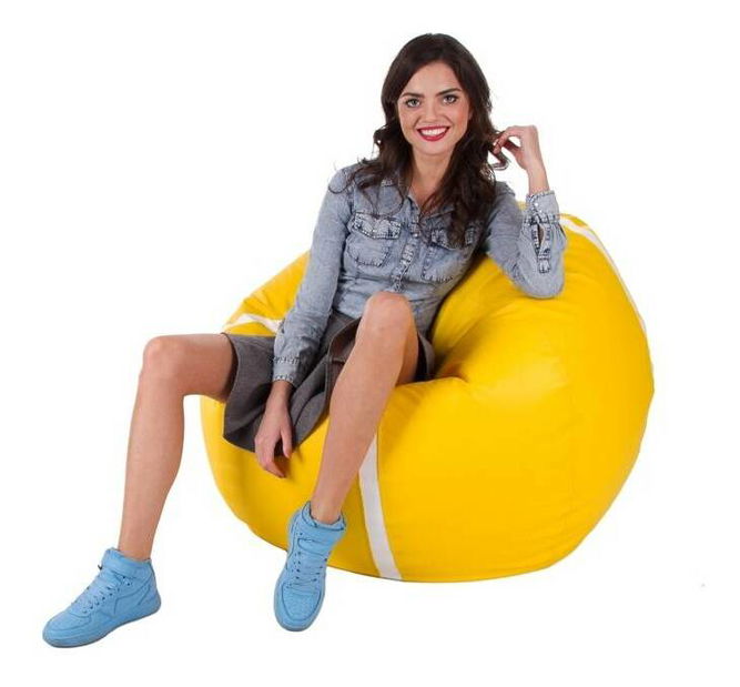 Sedací vak Tenis XXXL (žlutá + bílá)