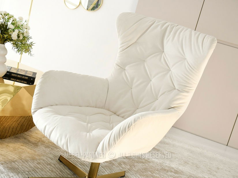 Relaxační křeslo Antiemo (krémová + zlatá)