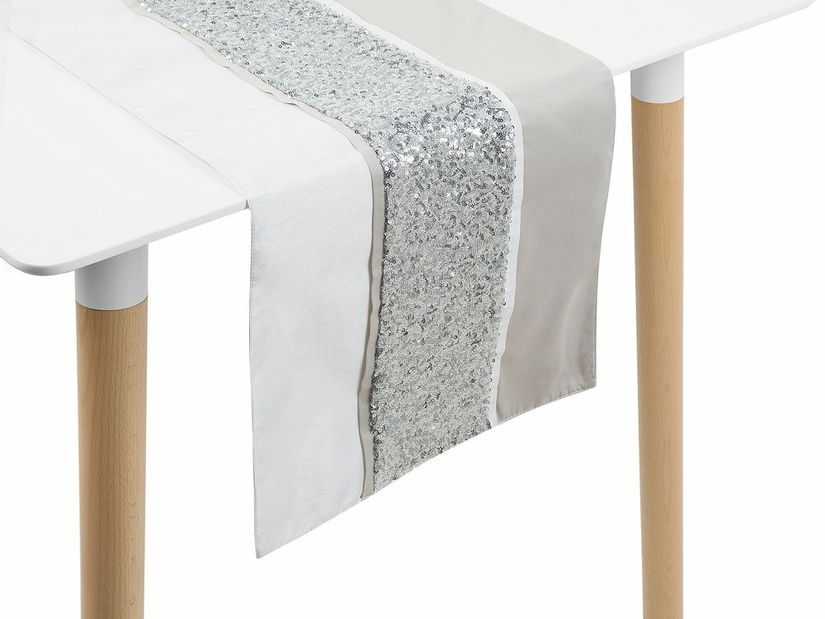 Ubrus 180x35 cm HICKORY (polyester) (stříbrná)