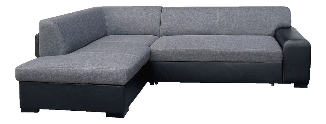 Rohová sedací souprava Minos (šedá + černá) (L)