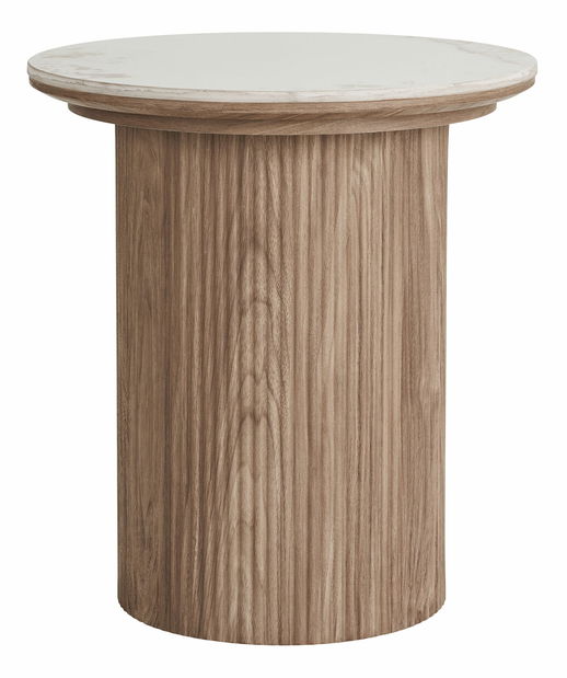 Příruční stolek Alomeria 2 (bílá + hnědá)