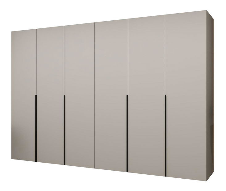 Šatní skříň 300 cm Alice 1 (kašmír + černá)