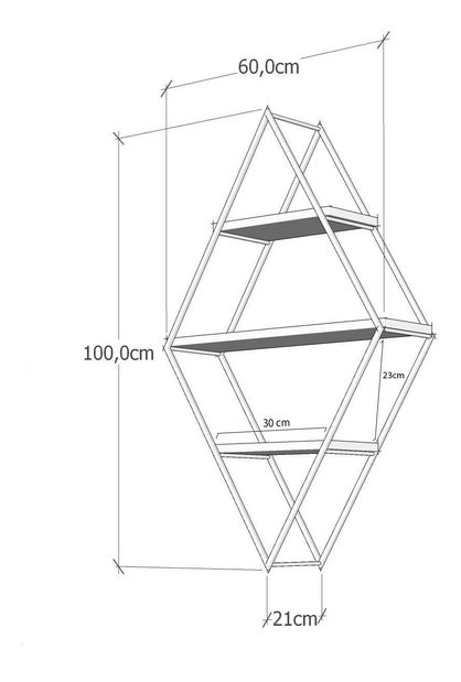 Polička Pop (Černá + Ořech)