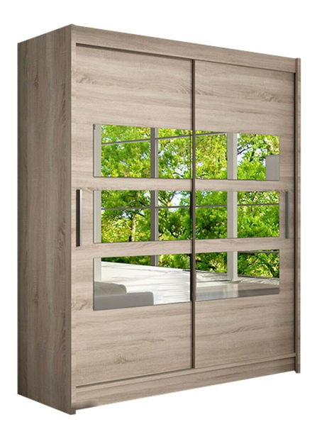 Skříň s posuvnými dveřmi Primrose VII (bílá) (bez osvětlení)