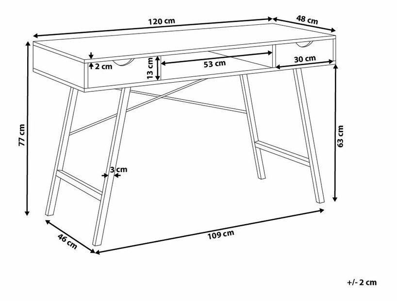 Psací stůl Clarium (světlé dřevo)