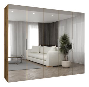 Šatní skříň 250 cm Mirabella 3 (dub artisan + kašmír)