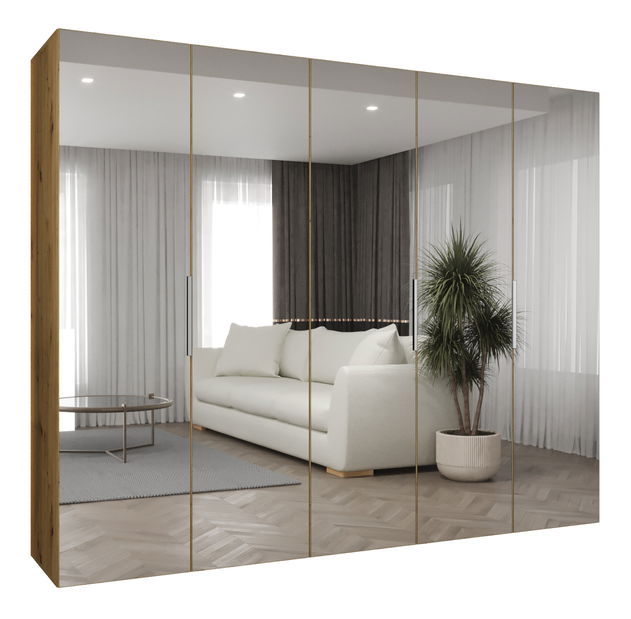 Šatní skříň 250 cm Mirabella 3 (dub artisan + kašmír)