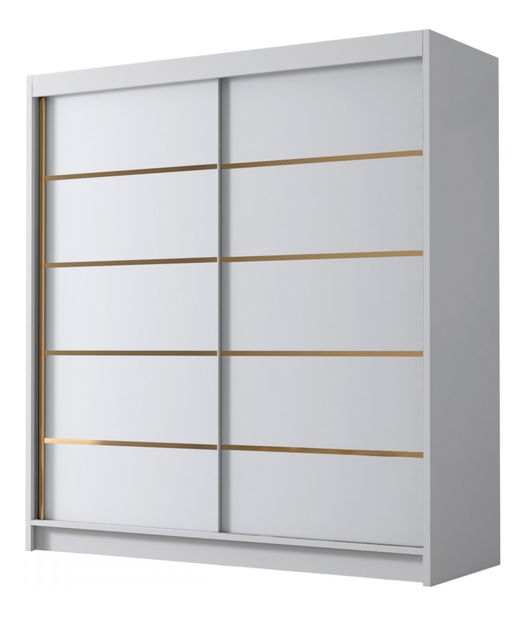 Šatní skříň s posuvnými dveřmi Bratoke IV 180 (kašmír + zlatá)