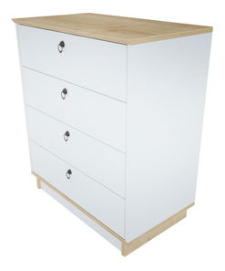 Komoda Sahreneta (bílá + dub)