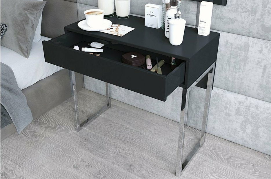 Toaletní stolek Naturlig Evenna (vysoký lesk černý)