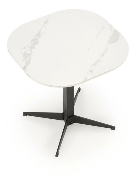 Konferenční stolek Bora S (bílý mramor + černá)