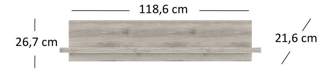 Nástěnná police Japon (kaštan nairobi)