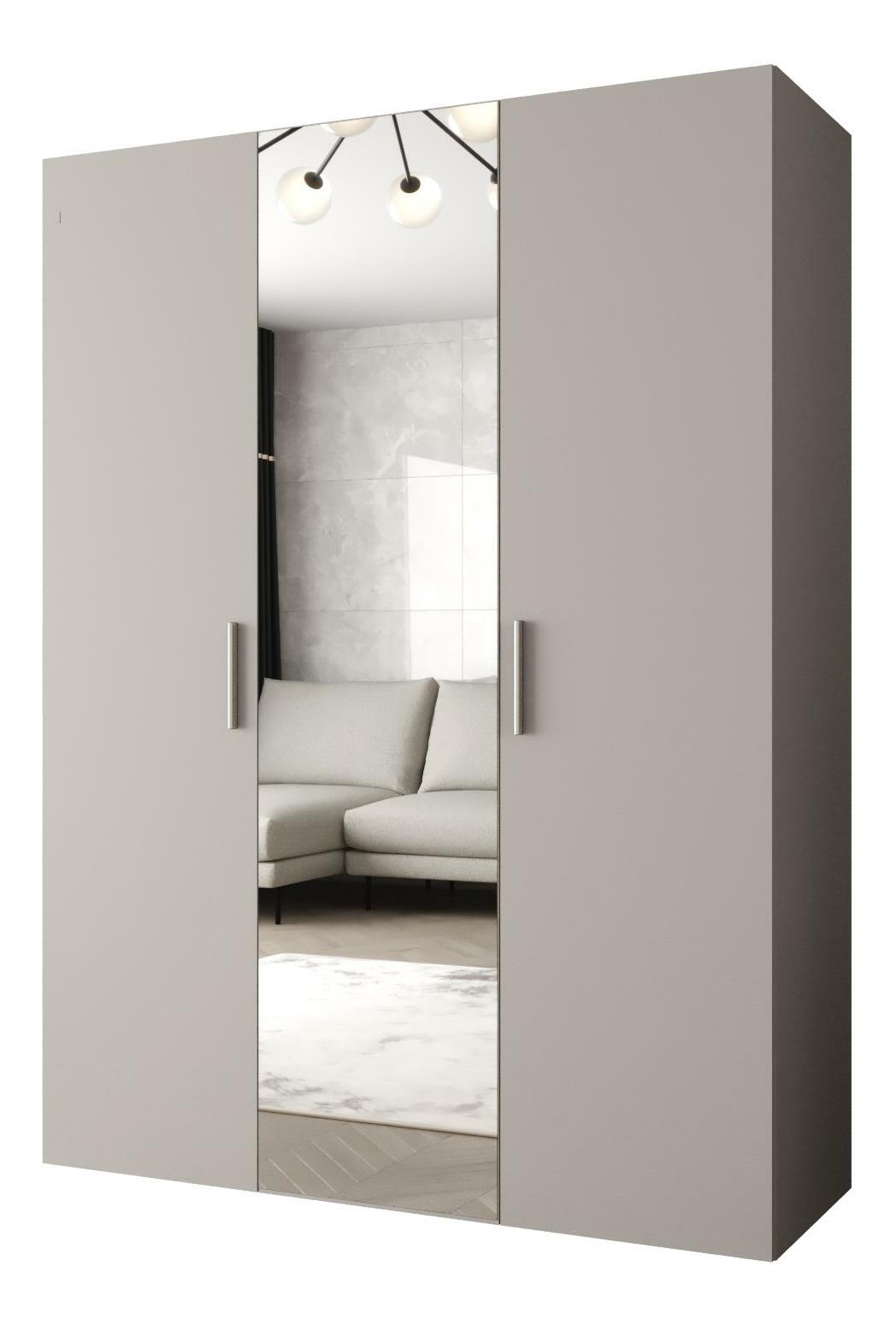 Šatní skříň 150 cm Borry 2 (kašmír + stříbrná)