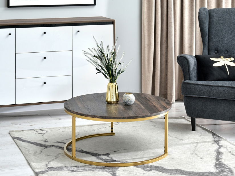 Konferenční stolek Kolja Stolek Xl (dub + zlatá)