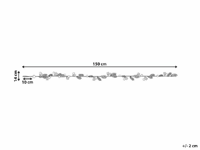 Vánoční girlanda 150 cm Tiberius (červená)