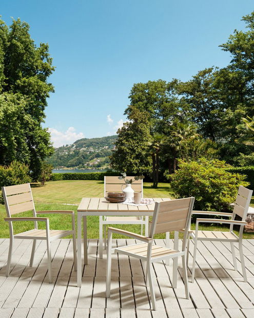 Set 4 ks zahradních židlí Praza (světlé dřevo)