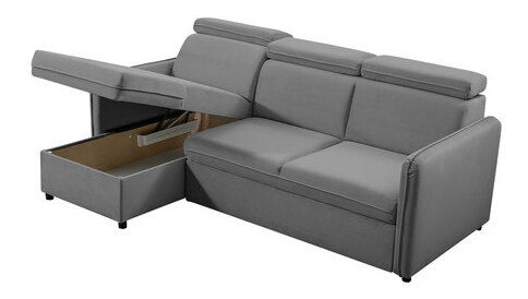 Rohová sedačka Nevoros Mini (šedá) (s úl. prostorem)