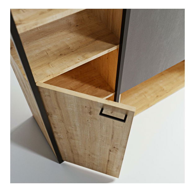 Šatní skříň Otis (antracit + dub)