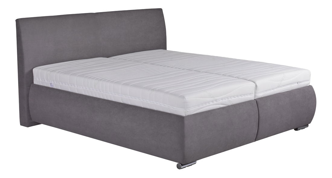 Manželská postel 180 cm Blanár Idaho (šedá) (s roštem a matrací Nelly Plus)