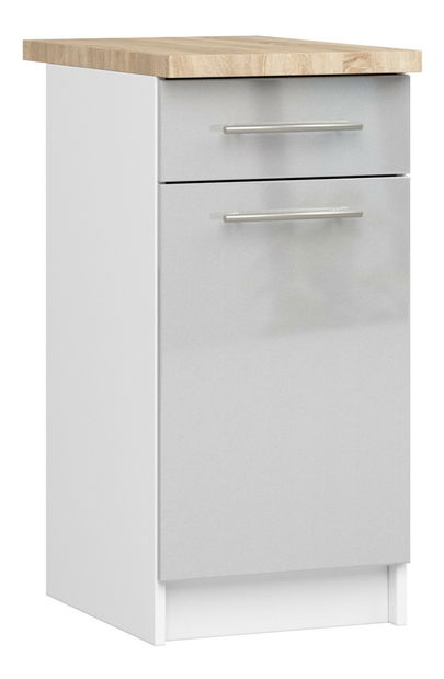 Dolní kuchyňská skříňka Ozara SZ40 SZ1 (bílá + metalický lesk)