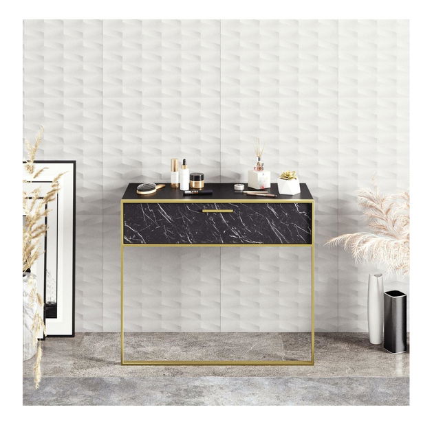 Konzolový stolek Poppy (zlatá + černá)