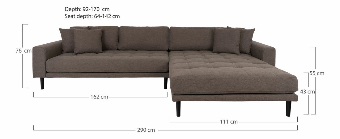 Rohová sedací souprava (P) Lvaveriaora (hnědá)