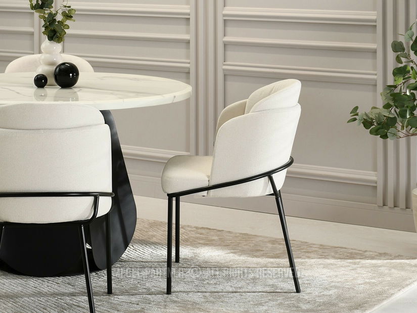 Jídelní židle Continuara (krémová + černá)