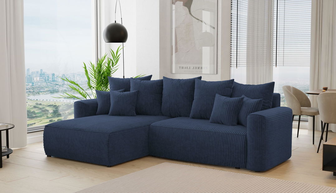 Rohová sedačka Baria (L) (tmavě modrá)