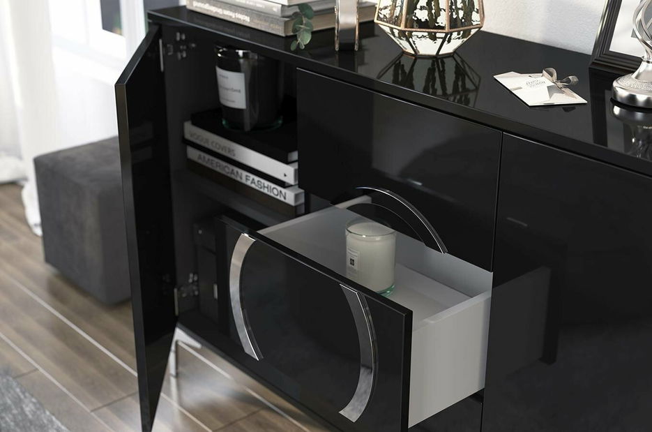 Komoda Naturlig Evenna (vysoký lesk černý)