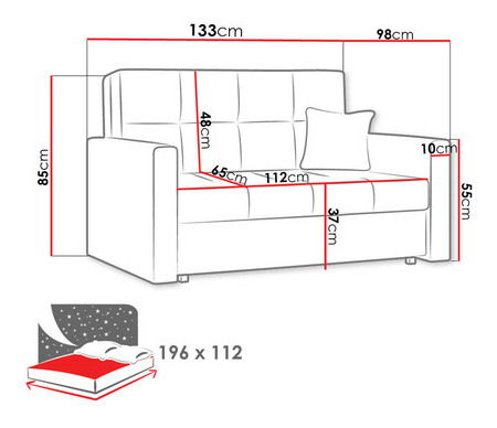 Rozkládací pohovka Carivia Bis II (Spirit 12) (s úl. prostorem)