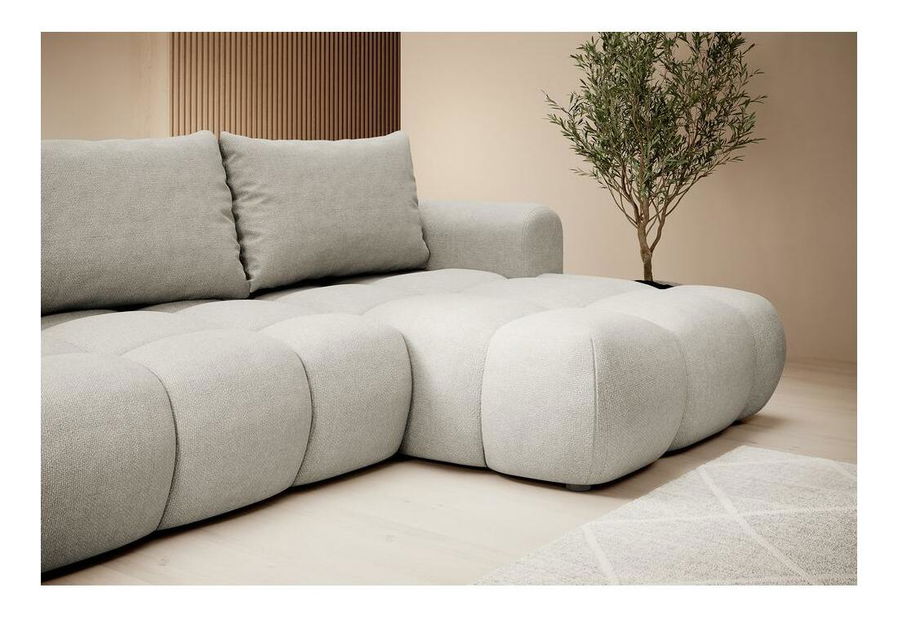 Rohová sedací souprava Ombre (P) (světle šedá + černá)