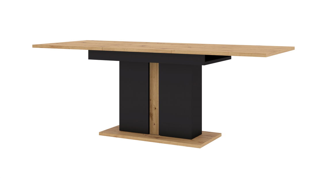 Jídelní stůl Nulakka I (dub artisan + matná černá) (pro 6 až 8 osob)