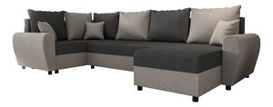 Rohová sedačka ve tvaru U Fleur Long (hnědá + šedá) (L)