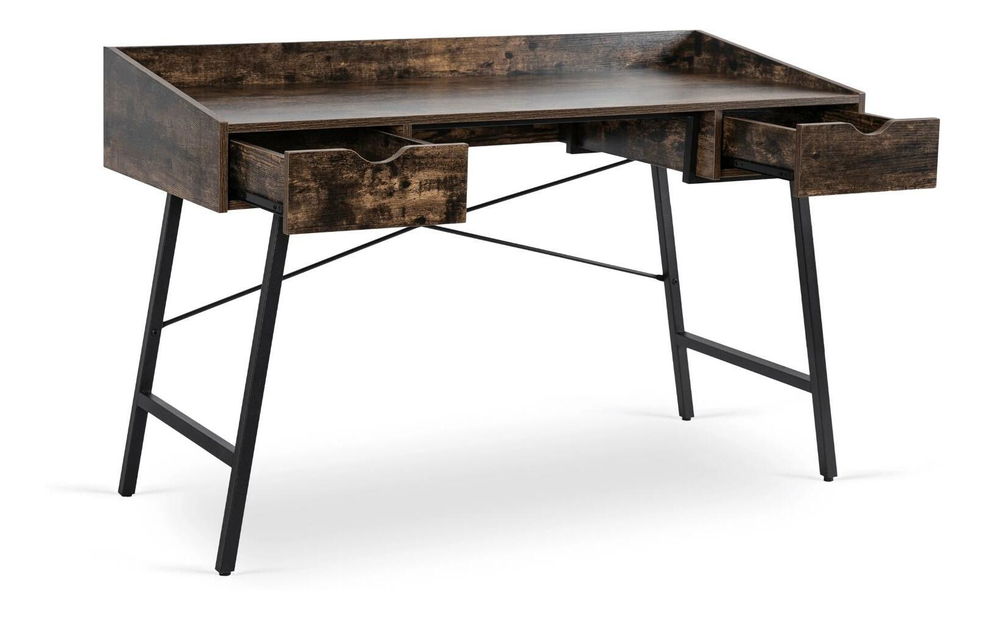 Psací stolek Igualada (dub rustikal + černá)