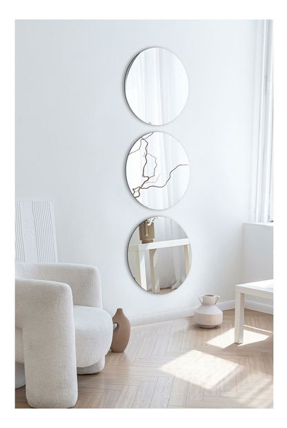 Set 3ks. zrcadel Moluvu 6 (stříbrná)