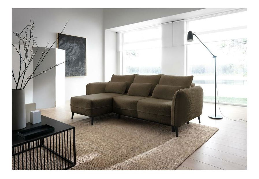 Rohová sedací souprava Eilish (L) (béžová + černá)