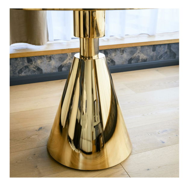 Jídelní stůl Greys 1 (zlatá + bílý mramor) (pro 4 osoby)