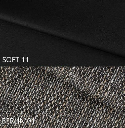 Rohová sedačka Josie U (černá + světle šedá) (L)