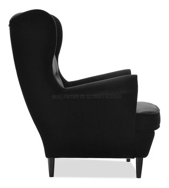 Křeslo ušák Margis (černá + bílá)