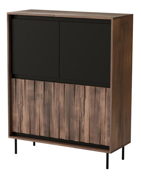 Skříňka Sting KM2 (ořech + černá)