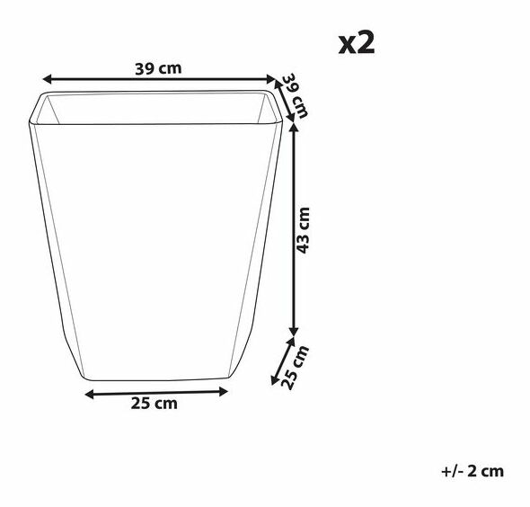 Sada 2 květináčů 43 cm Dedlos (béžová)