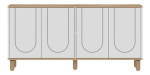 Skříňka Ela (dub safírový + bílá)