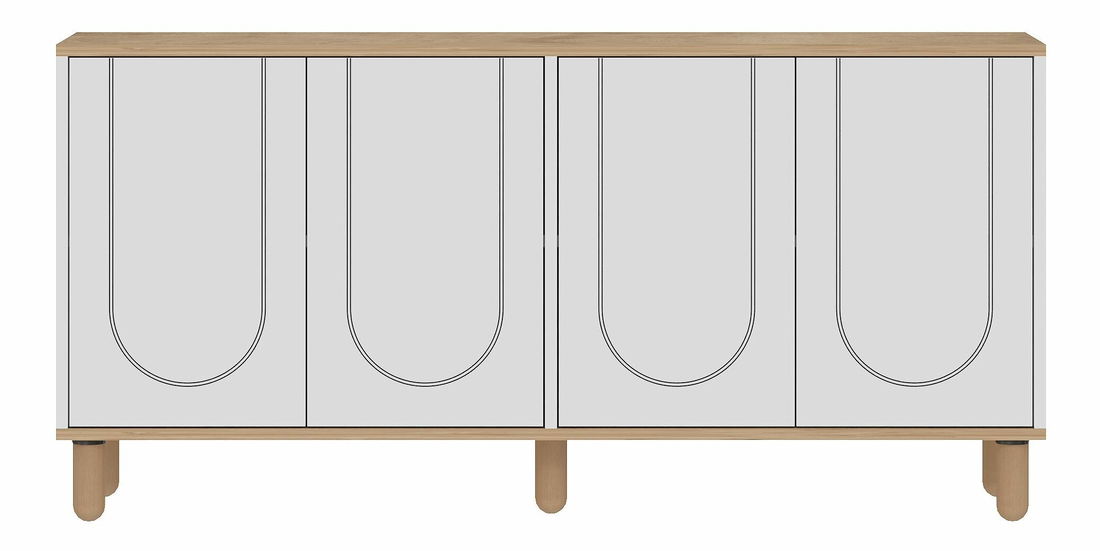 Skříňka Dora (dub safírový + bílá)