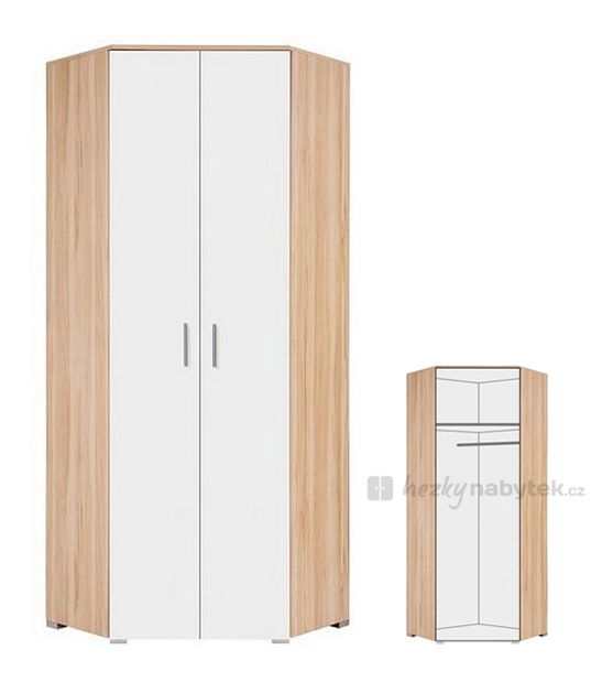 Rohová šatní skříň BRW Simply SZFN2D/20/8