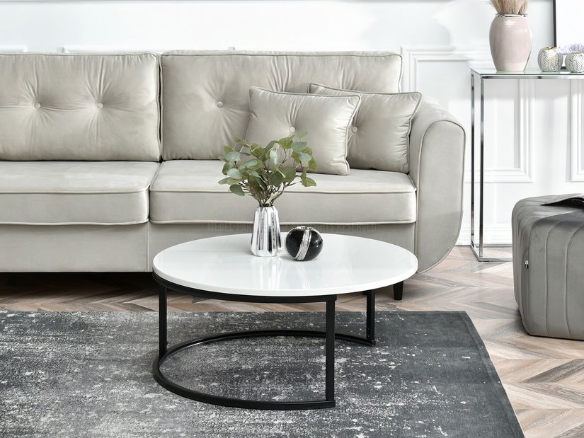 Konferenční stolek Kolja Stolek Xl (bílá + černá)